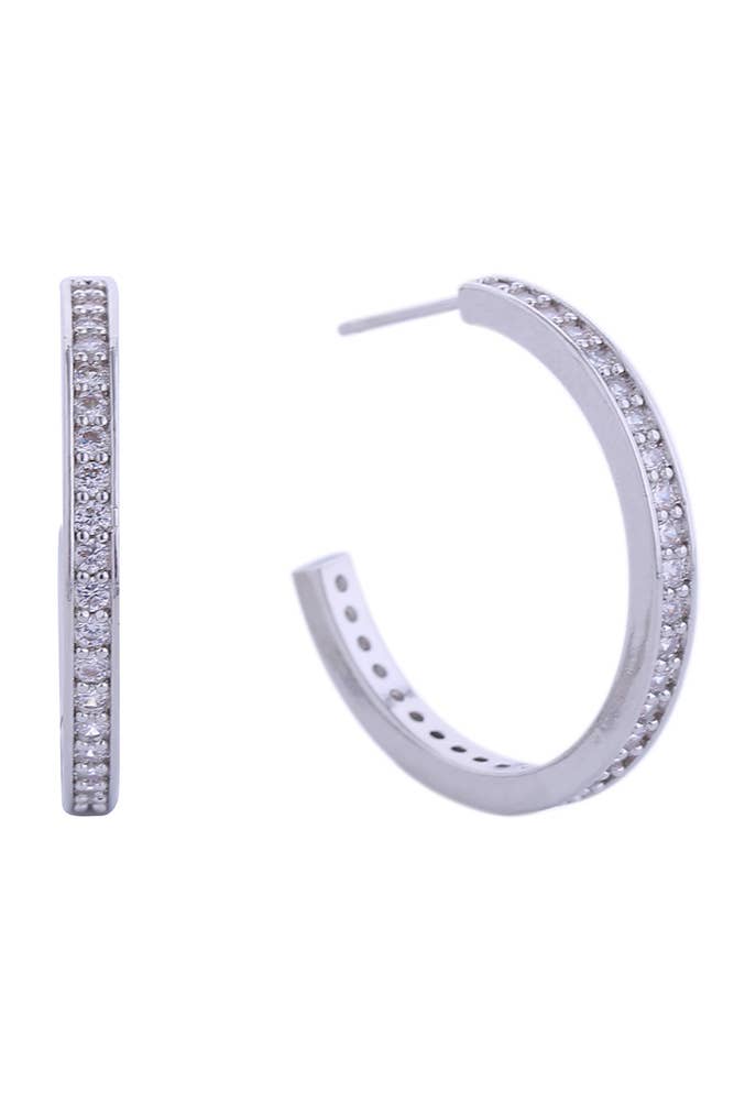 Hana – Engroshandel Hoops – 14K Daily CZ Pave Hoop Post ørering2