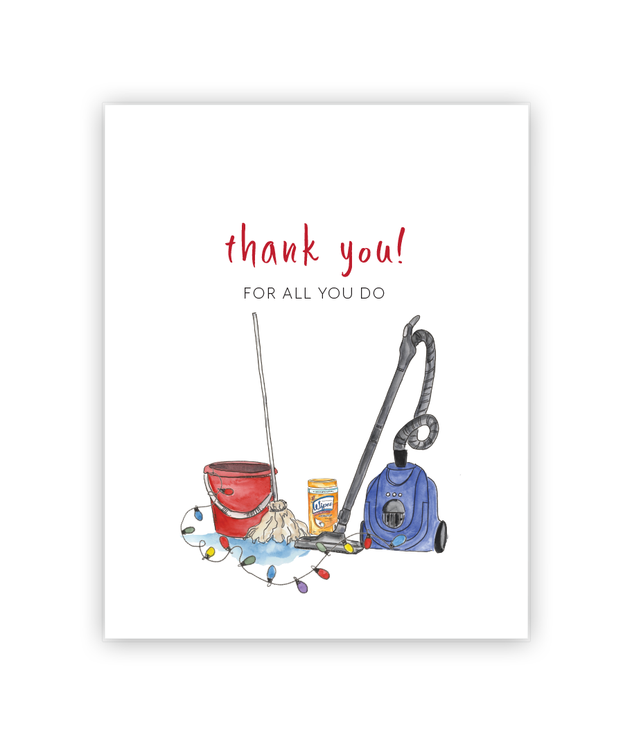 Eight21 Studios + Unique Greeting Cards, Art and Stationery - Wholesale Christmas Card - Cleaning Service Maid Appreciation Christmas Greeting Card5