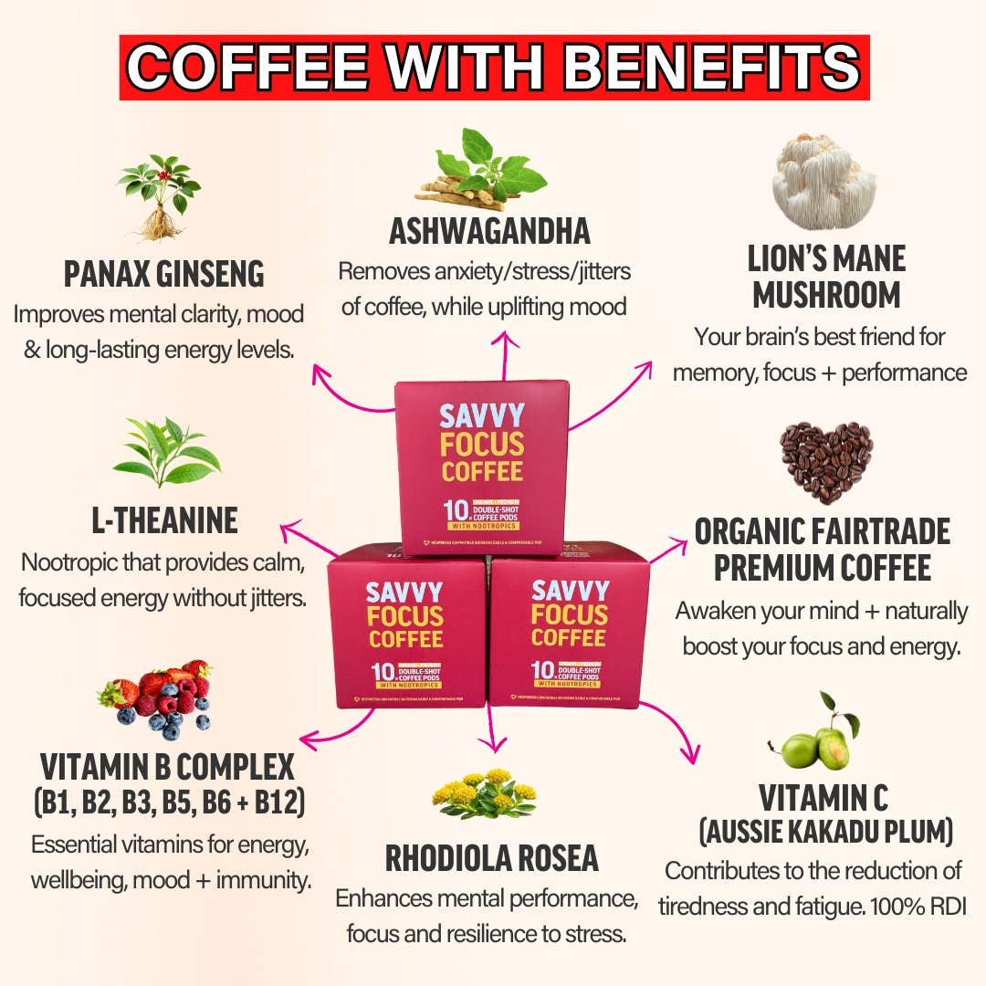 SAVVY BEVERAGES - Wholesale Instant coffee/espresso - Savvy Nootropic Coffee Pods