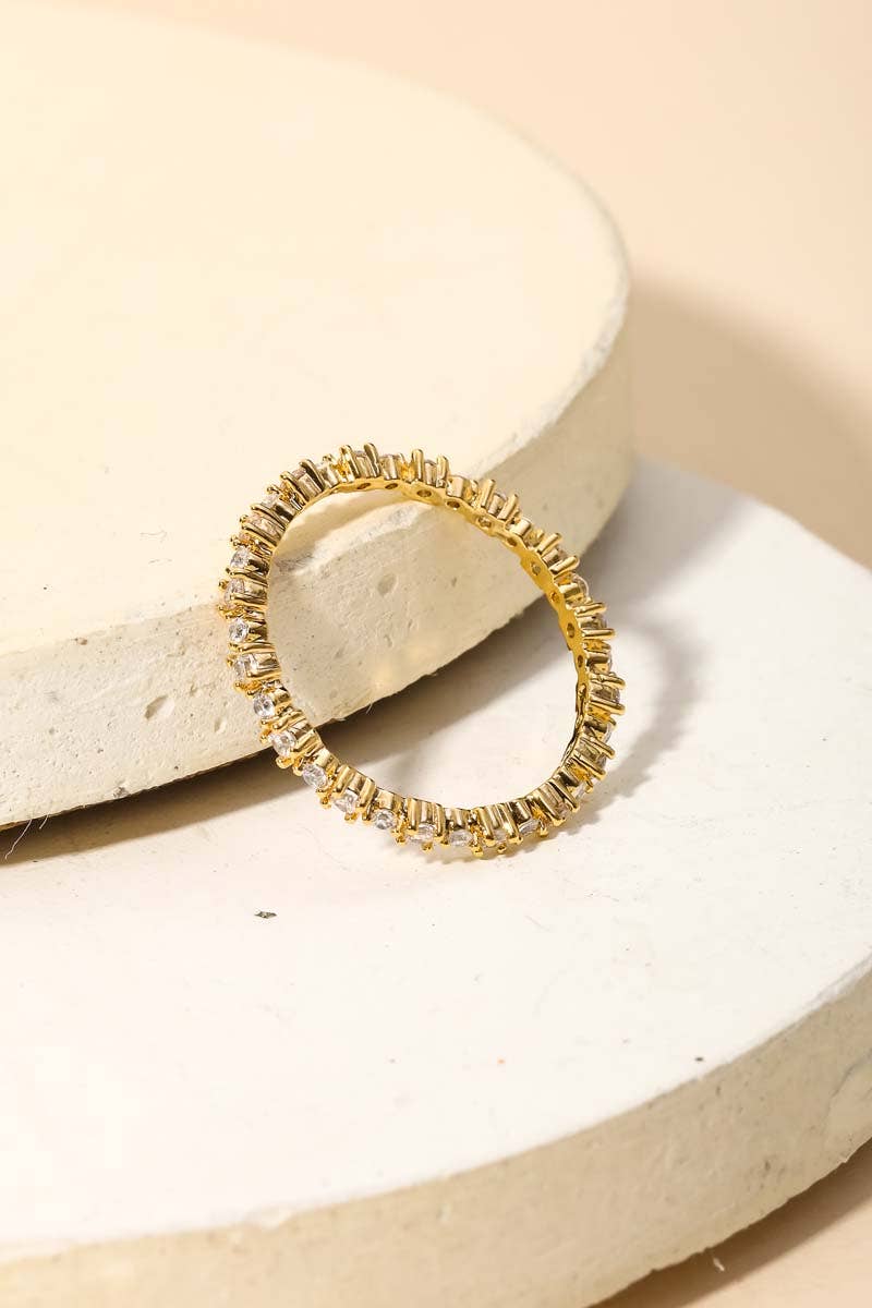 Anarchy Street - Wholesale Band/Stacked Ring - Gold Dipped Delicate Studded Eternity Fashion Ring1