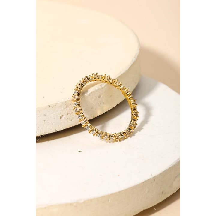 Anarchy Street - Wholesale Band/Stacked Ring - Gold Dipped Delicate Studded Eternity Fashion Ring1