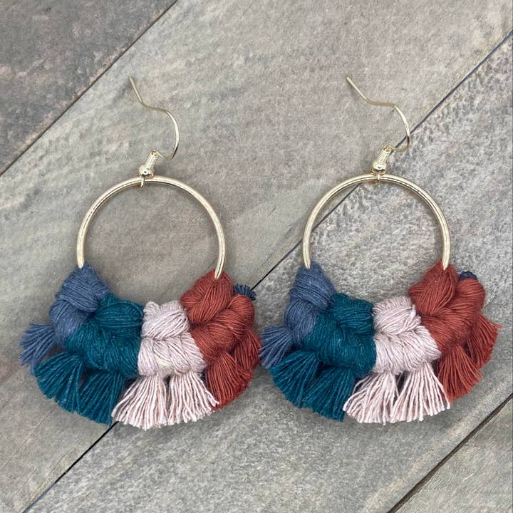 Multicolored Sm - Charcoal, Green, Nude & Orange for wholesale by HK Macrame Jewelry