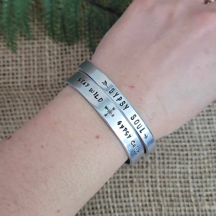 Jangles by Jan - Vente Bracelet manchette - Poignets gitans estampés à la main2