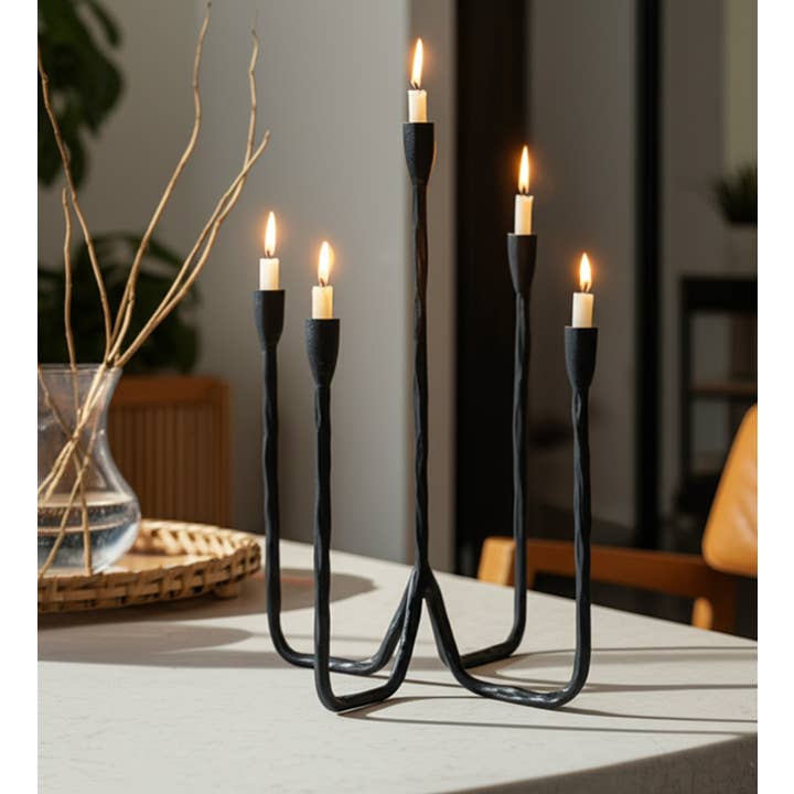 Sagebrook Home - Wholesale Candle Holder - Metal Forged 5-Taper Candle Holder - Black, 16 in.1