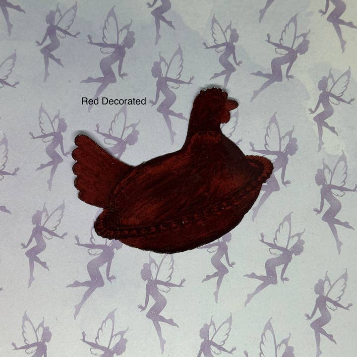 My Graphic Fairy Designs - Wholesale Sticker - Hen on Nest Sticker, Red Collection