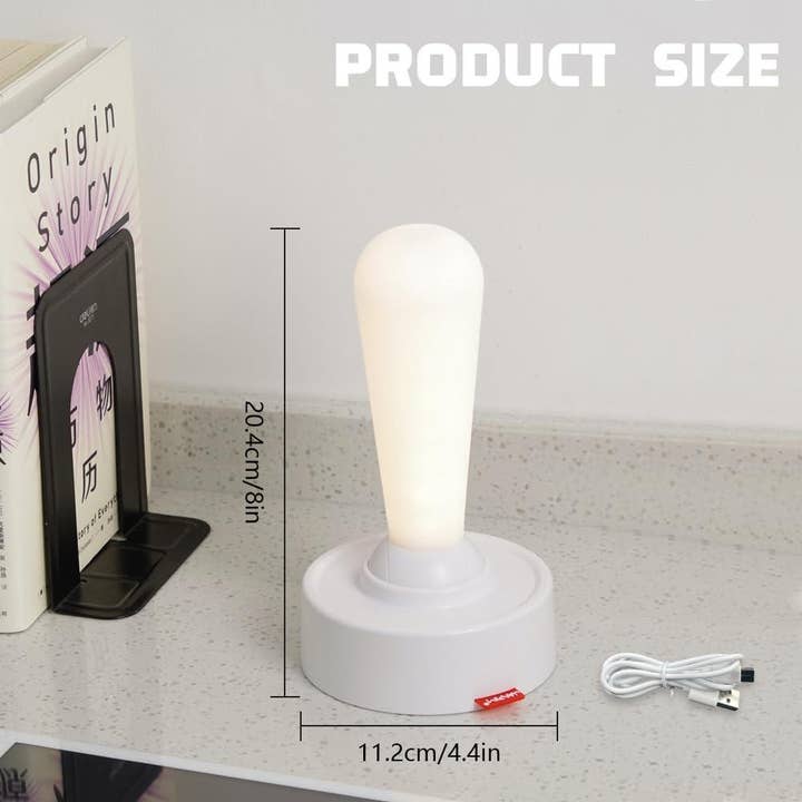 VIGOR – wholesale Nattlampa – USB-uppladdningsbar nattlampa, idealisk för sovrum och badrum, bärbar joystickstyrd nattlampa med innovativ intelligent nattbelysning, sladdlös skrivbordslampa (10-pack)
