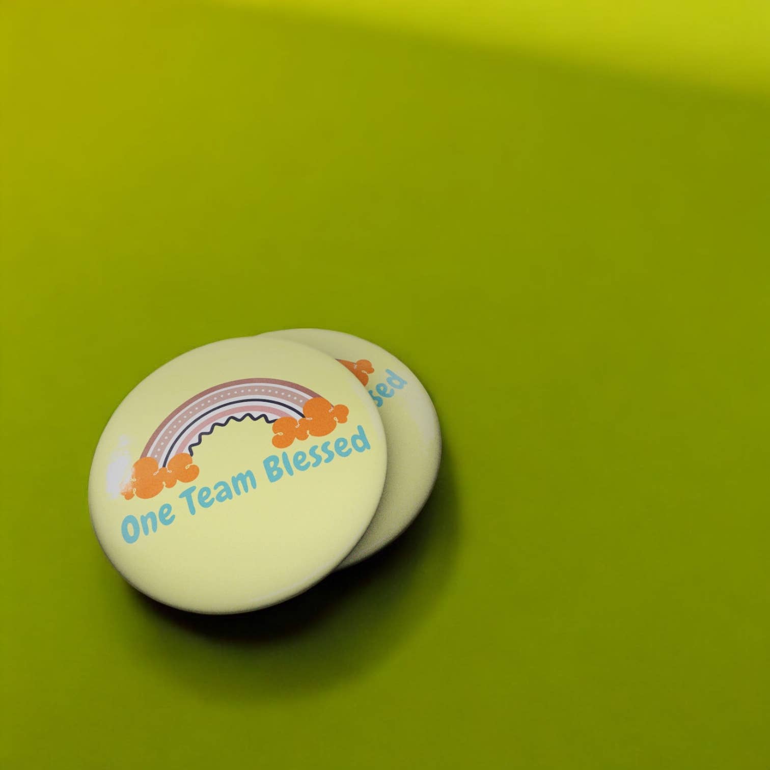 One Team Blessed - Wholesale Lapel Pin/Button - Custom Logo 1.25" Pinback Button | Personalized1