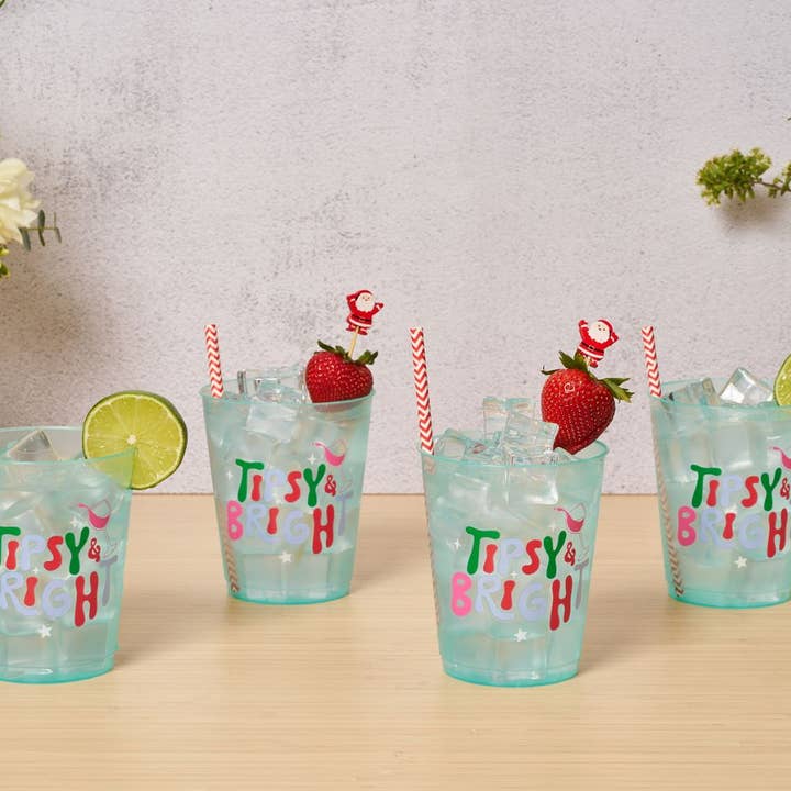 Sophistiplate - Wholesale Disposable cup - Christmas Cocktail Frost Flex Cups/8pk - Tipsy & Bright2