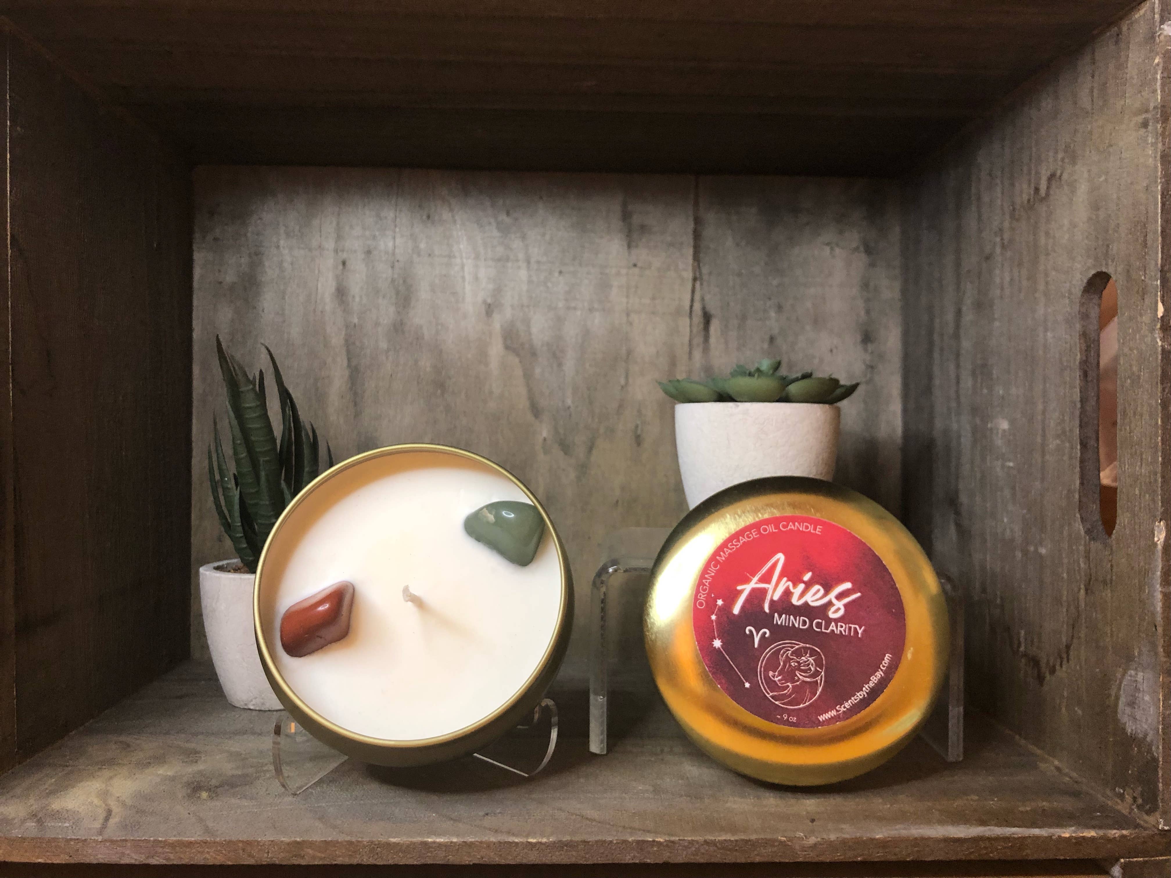 Scents by the Bay - Wholesale Travel Candles - Zodiac Hydrating Massage Oil Candles1