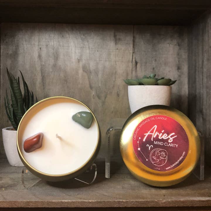 Scents by the Bay - Wholesale Travel Candles - Zodiac Hydrating Massage Oil Candles1