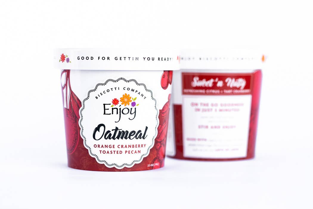 Enjoy Biscotti Company – wholesale Oats – Mixed Case of 60 - 10% discount Oatmeal Cups6