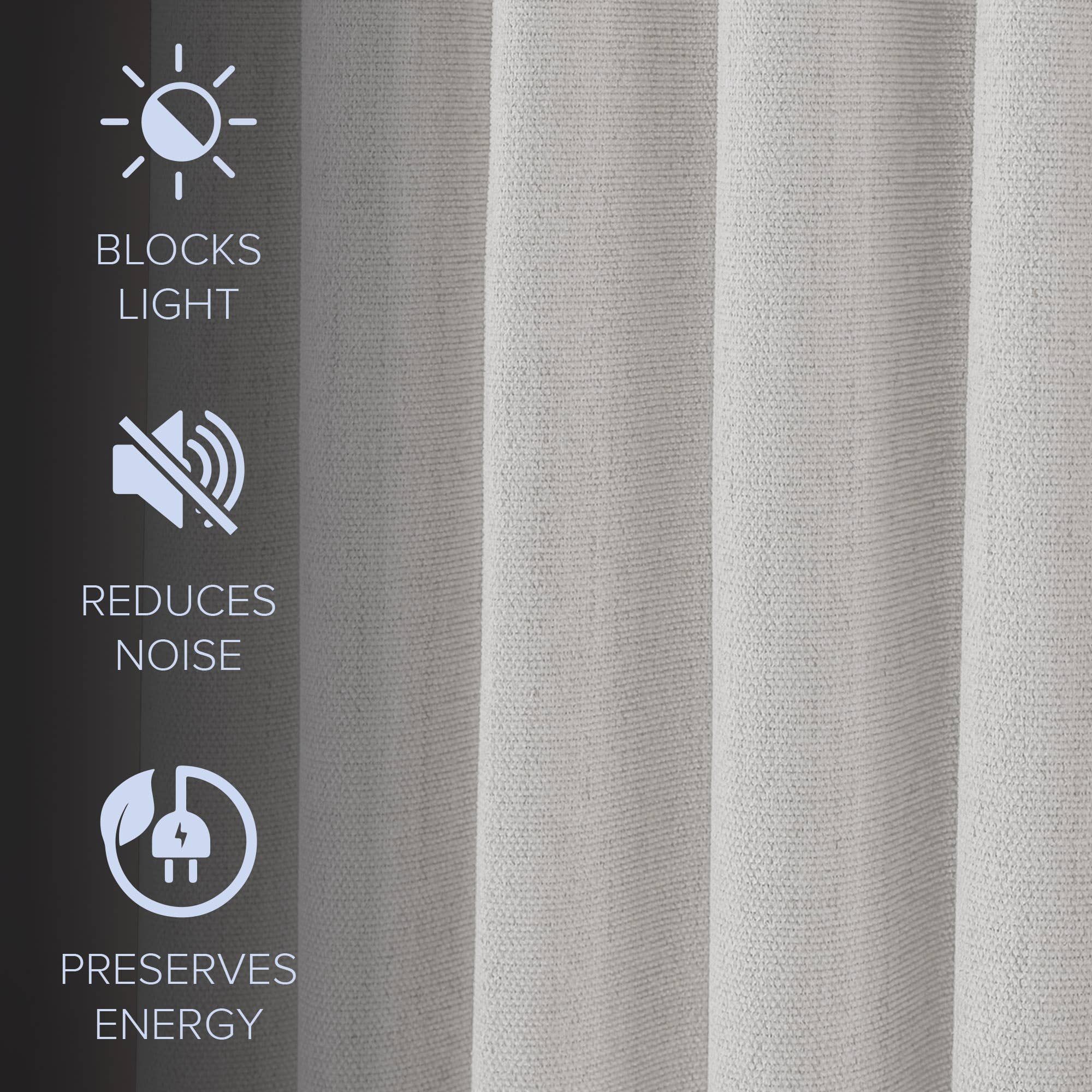 Awesome Home - Wholesale Curtain - Chenille Blackout Back Tab Curtains Pair, 2 Panels11