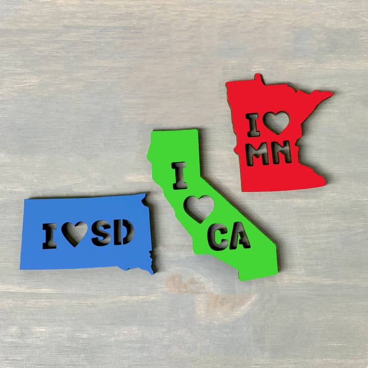 Spunky Fluff - Wholesale Magnet - State Pride Shape Initials Magnet5