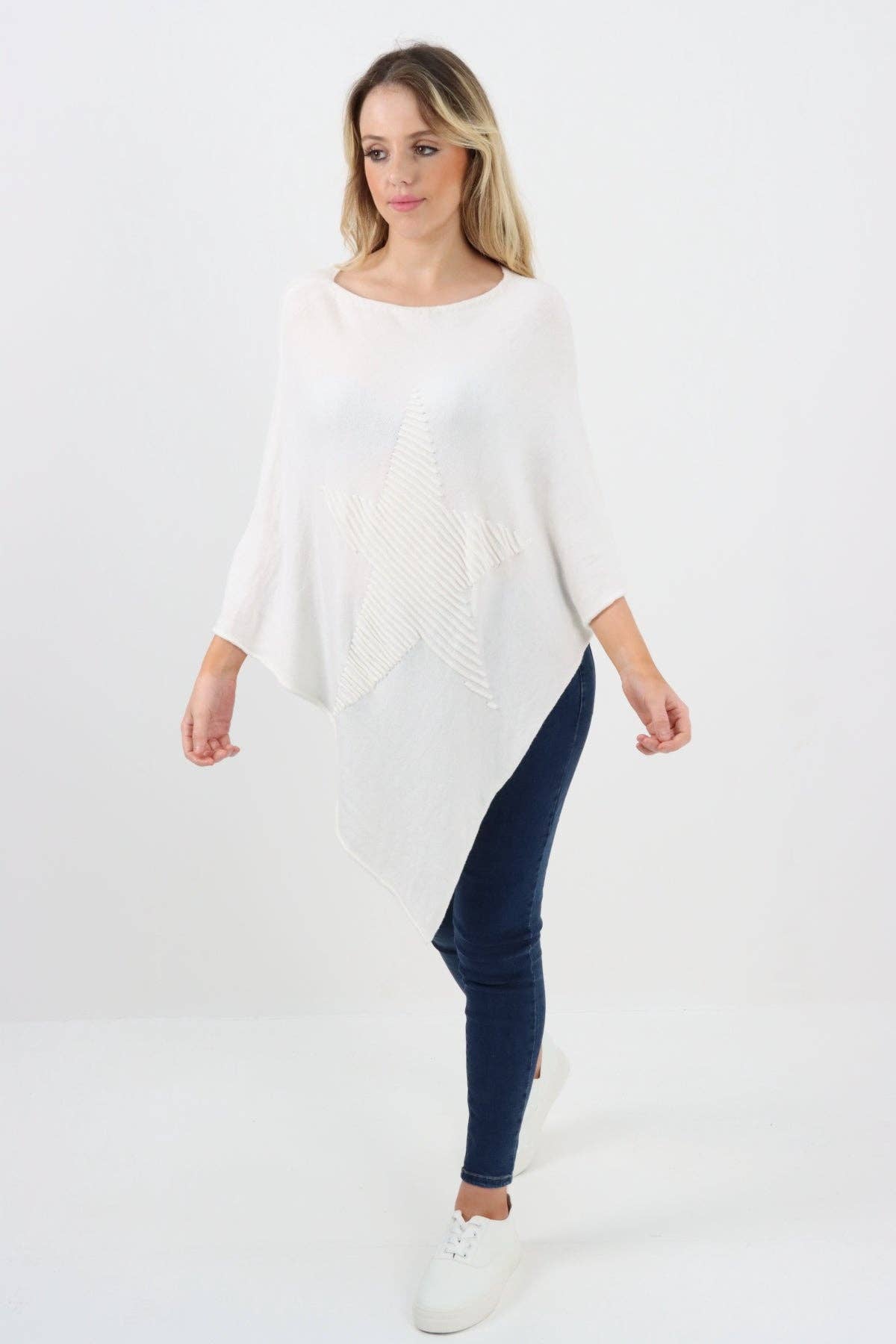 Miss Bold – wholesale Poncho – Women's – Italian Knitted Lagenlook Star Poncho48