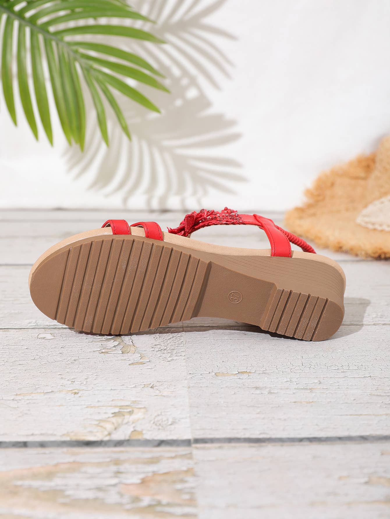 Rentoes – wholesale Sandals – Women's – Ladies‘ Wedged Sandal with Handmade Lace Flowers JS698-3221