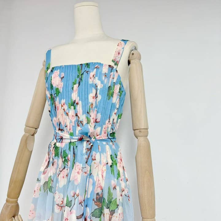 Productseeker - Wholesale Dress – Women's - DR658Y Chiffon Floral Pleated Maxi Dress with Swing Skirt13