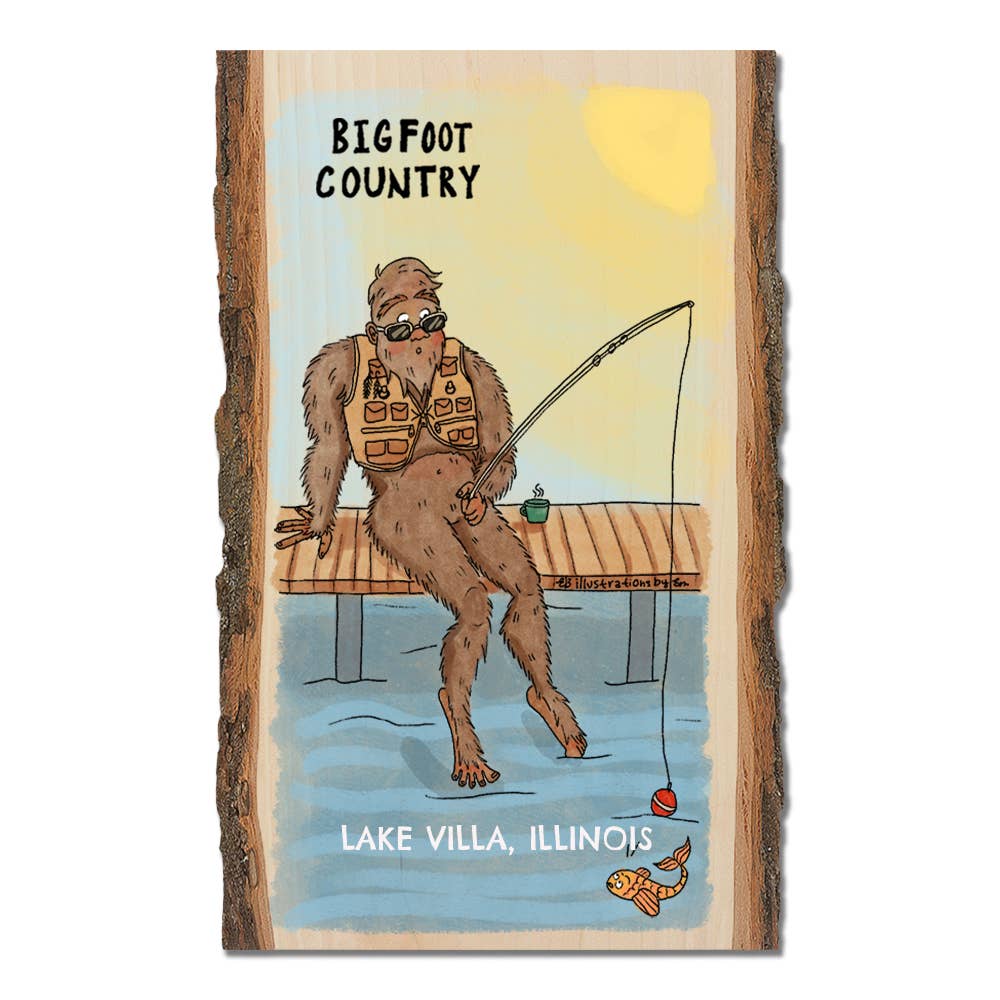 DaydreamHQ - Wholesale Postcard - Bigfoot Fisher - Wood Postcard & Magnet - Custom Namedrop1