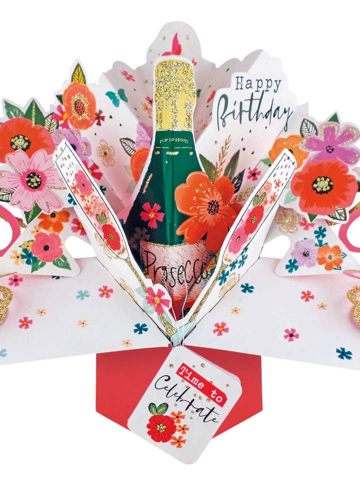 Birthday Bubbly - Pop-Up lykønskningskort - Second Nature for engroshandel hos Second Nature Ltd