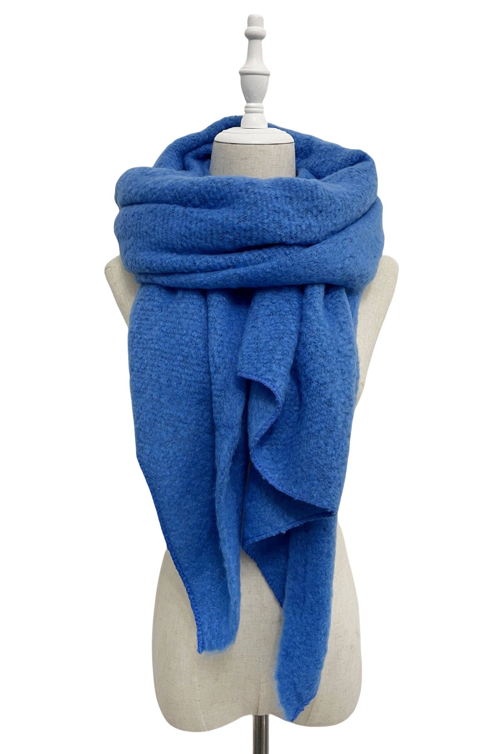 Fashion Scarf World - Wholesale Scarf - Women's - Plain Boucle Diagonal Edge Wool Scarf59