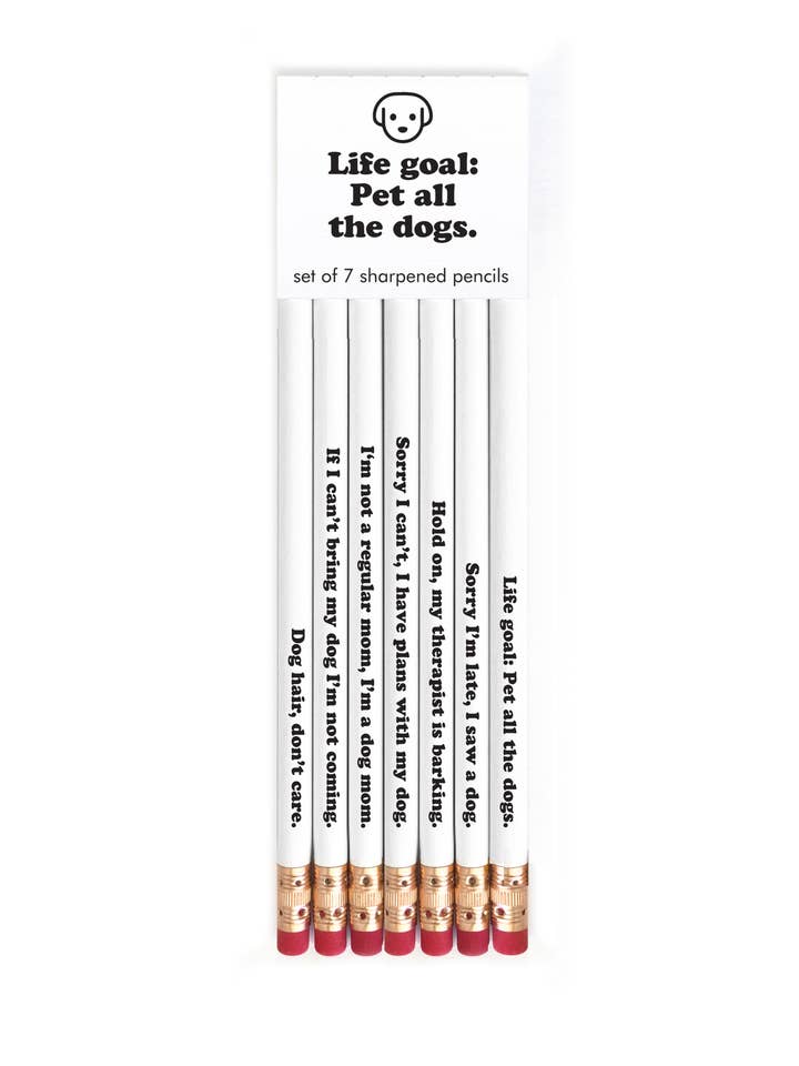 LIFE GOAL: PET ALL THE DOGS PENCIL SET for wholesale by SNIFTY