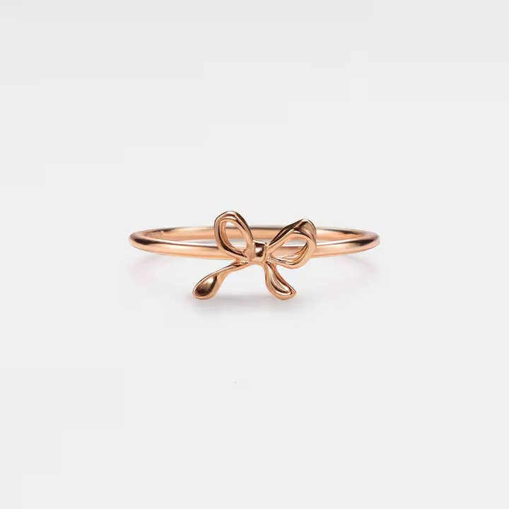 Perimade & Co. LLC - Wholesale Band/Stacked Ring - Bow Tie Bowknot Thin Stacking Ring in 925 Sterling Silver4