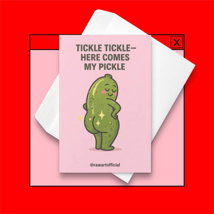 Roligt Kärlekskort: Kittla Kittla Här Kommer Min Pickel, Flirtig Årsdag, Lekfull Alla Hjärtans Dag för wholesale av Hot Mess Paper Co.