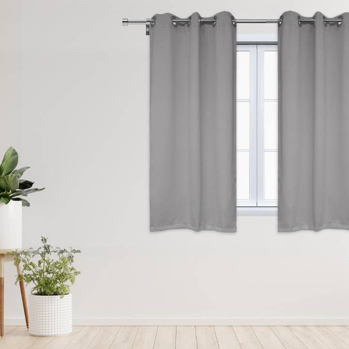 52 X 63 Inch Blackout Polyester Curtains with Grommets Gray - 2 Panels for wholesale by YOUR CHAIR COVERS