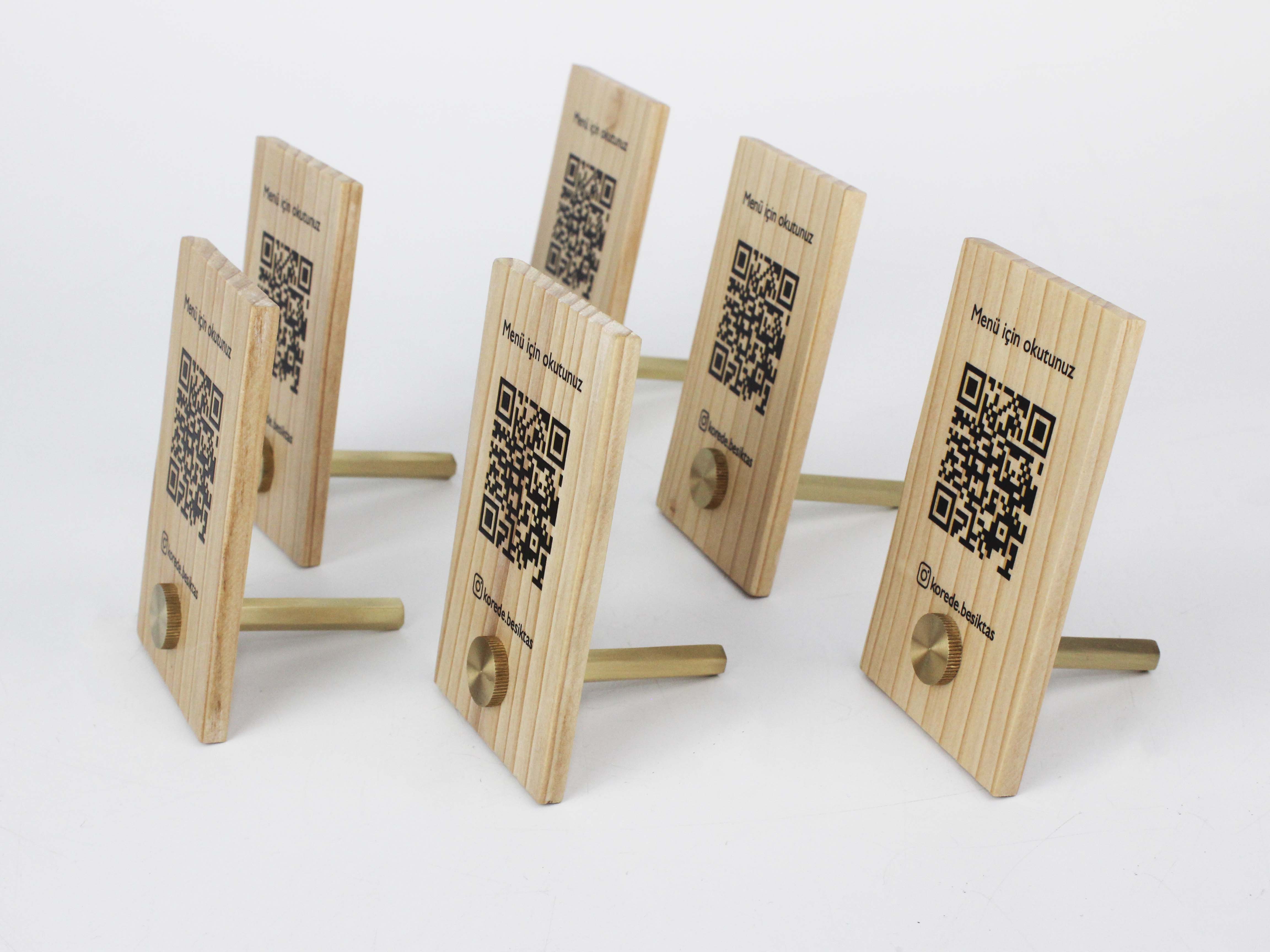 OtimSan - Wholesale Retailer Display Stand/Case - Wooden QR Code Menu Stand3