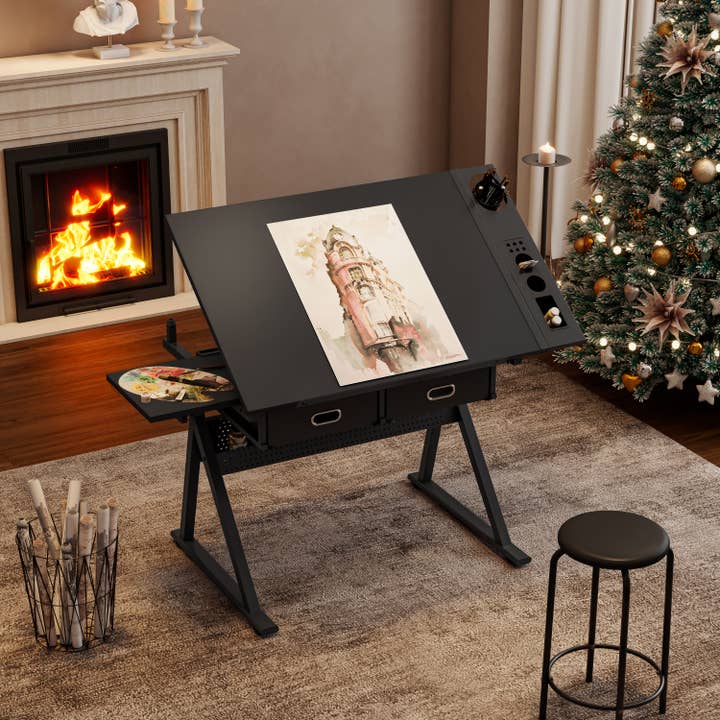 HOMYCASA DESIGN INC - Wholesale Desk Set - Garage Workstation Adjustable Drafting Table with 2 Drawers12