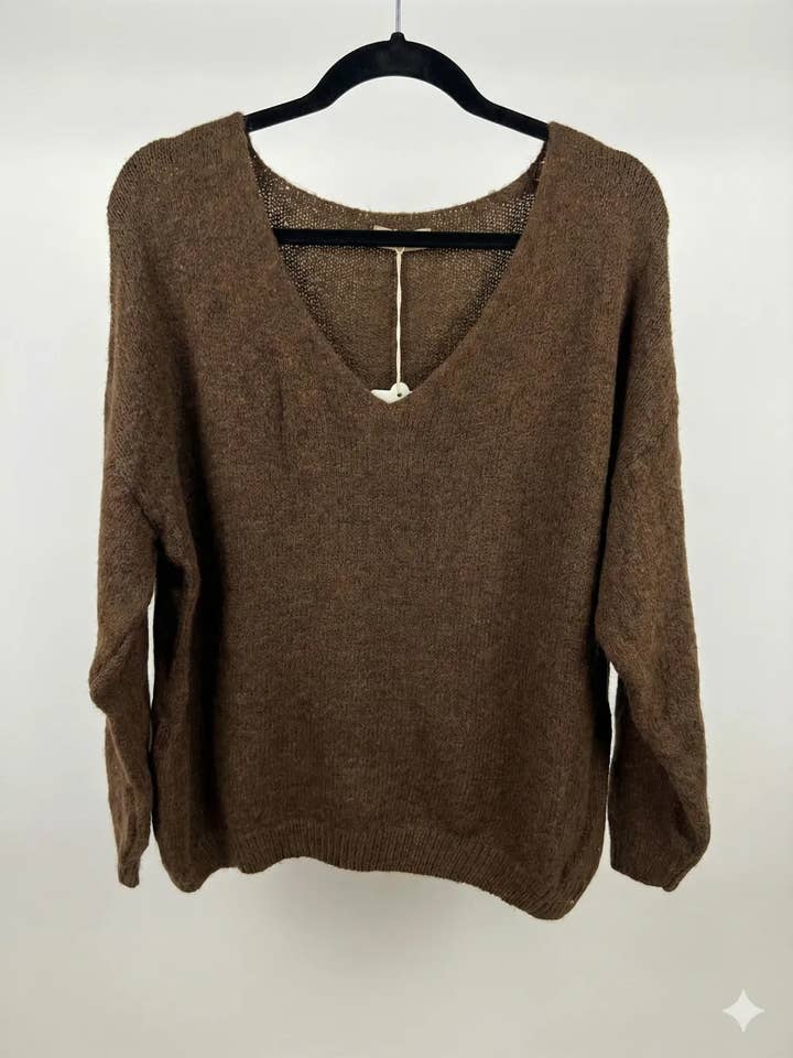 Mimi & Gogo - Vente Pull en maille – femme - Pull uni basique @20127_uni37