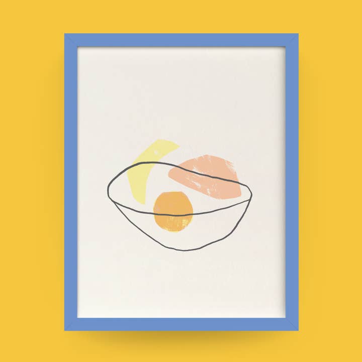 Impression d'art typographique 8x10" Bol de fruits pour la vente par Half Pint Studio
