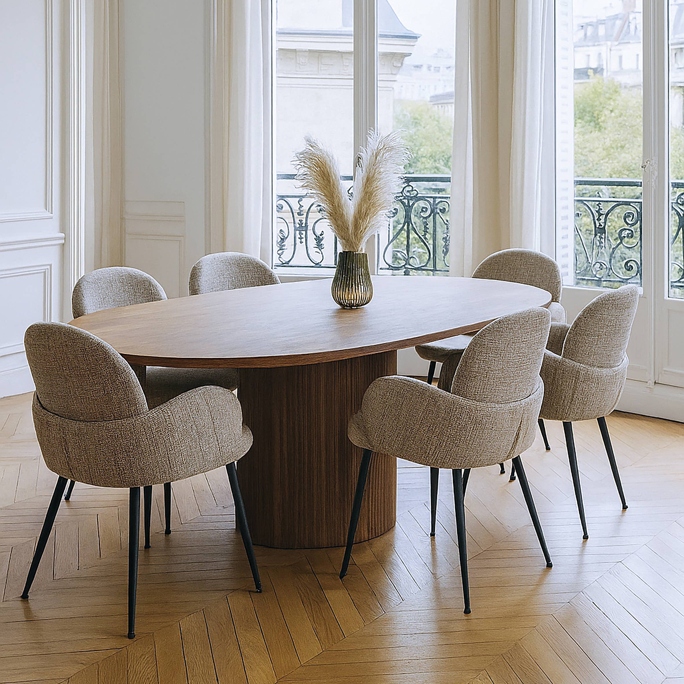 Now's Home - Wholesale Side Table - EXTENDABLE TABLE WOOD EFFECT WALNUT COLOR 180/220X75CM SIERRA2