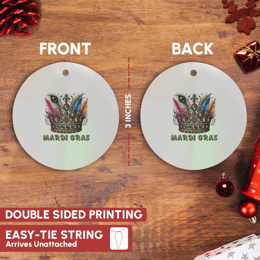 3dRose - Wholesale Ornament - 3dRose, Image of decorative Mardi Gras carnival crown, funny gift,charm, Ornament2