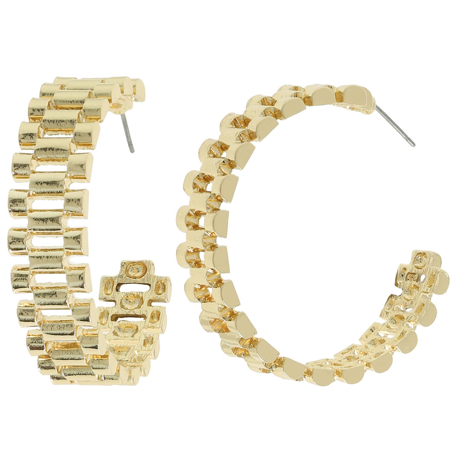 SP Sophia Collection - Wholesale Hoop Earrings - Chunky Chain Link Hoop Earrings 0