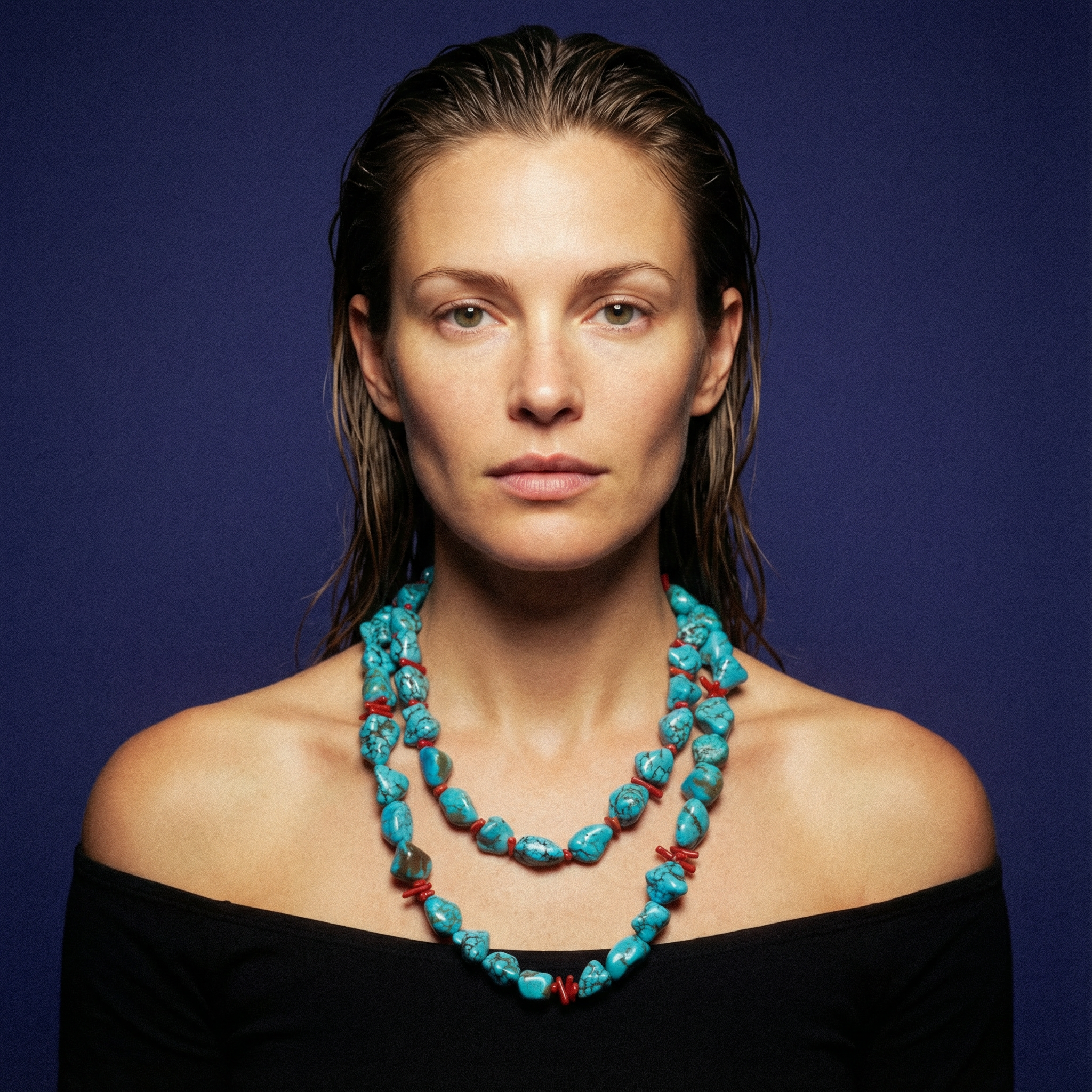 PHOEBE´S - Wholesale Beaded/Pearl Necklace - Majestic Turquoise and Coral Necklace – Double Strand2