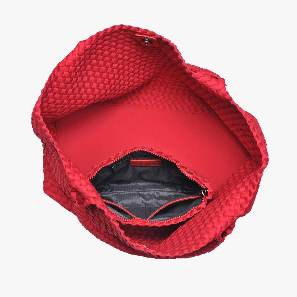 Sol and Selene – Großhandel Tragetasche – Damen – Große gewebte Neopren-Tasche "Sky's The Limit"47