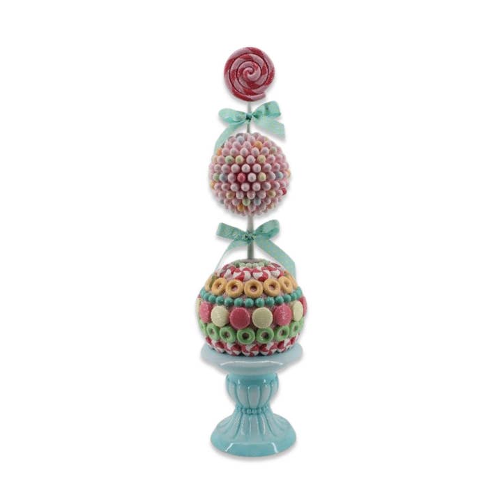 XR13047 RESIN CANDY TOPIARY ON URN,28in for wholesale by Green Import Limited
