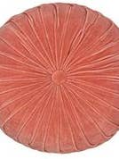 16" Round Coral Pink Filled Round Velvet Pillow for wholesale by Mod Lifestyles