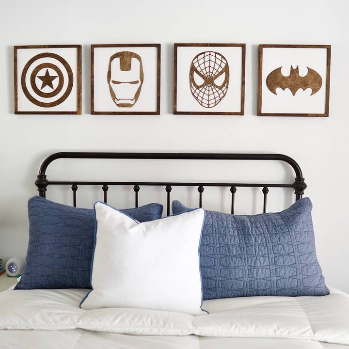 Nail and Hook Laser Cut Home Decor - Wholesale Sign - Superhero Wall Art | 11x11 inch Wood Sign2
