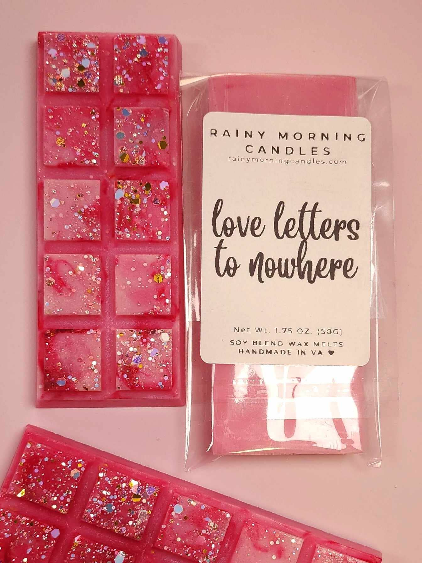 Rainy Morning Candles - Wholesale Wax Melt - Love Letters to Nowhere | Pink Sugar | Wax Melts3