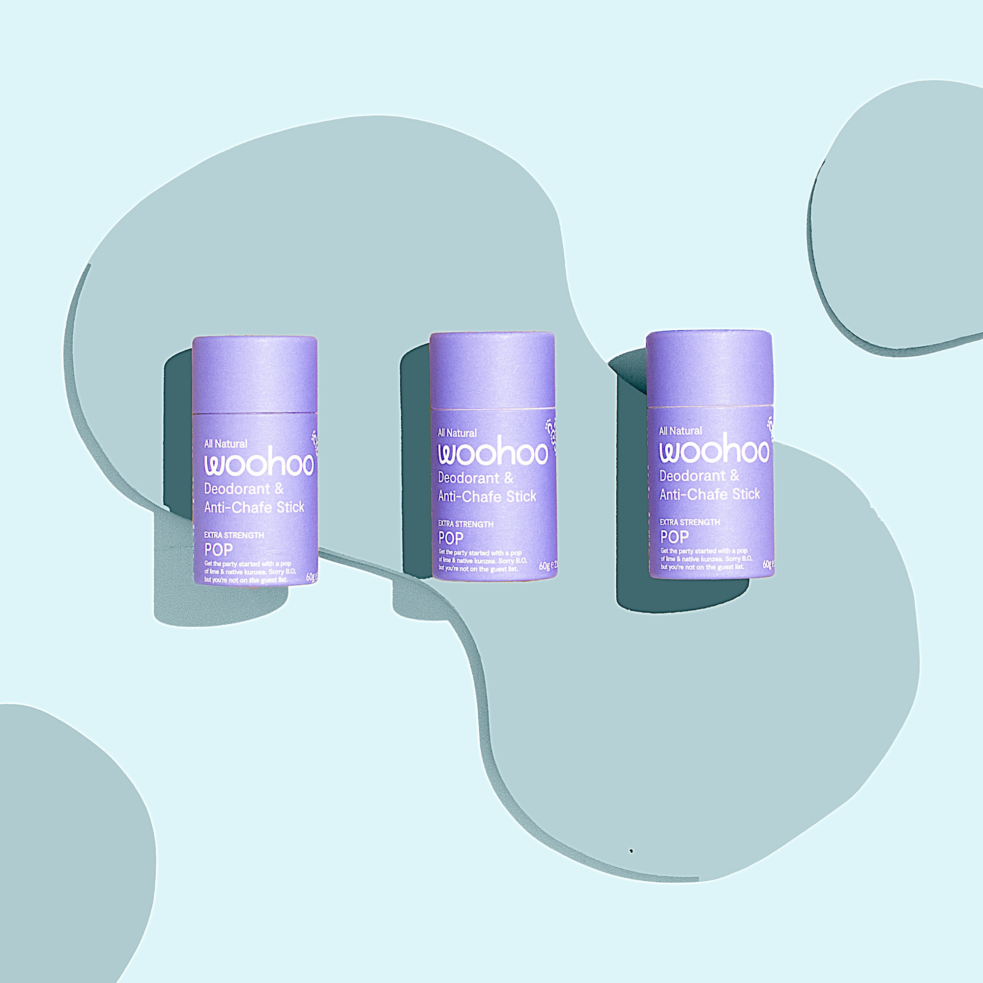 Woohoo Body - Wholesale Deodorant - Unisex - Woohoo Natural Deodorant & Anti-Chafe Stick (Pop) 60g - NEW FORMULA4