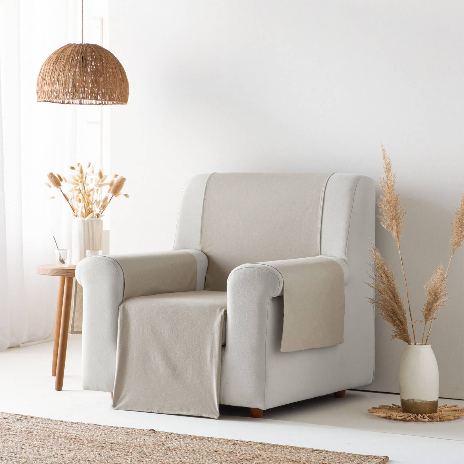 GAMUSI - Wholesale Chair/Sofa Slipcover - Smooth cotton plain sofa cover ALICANTE12