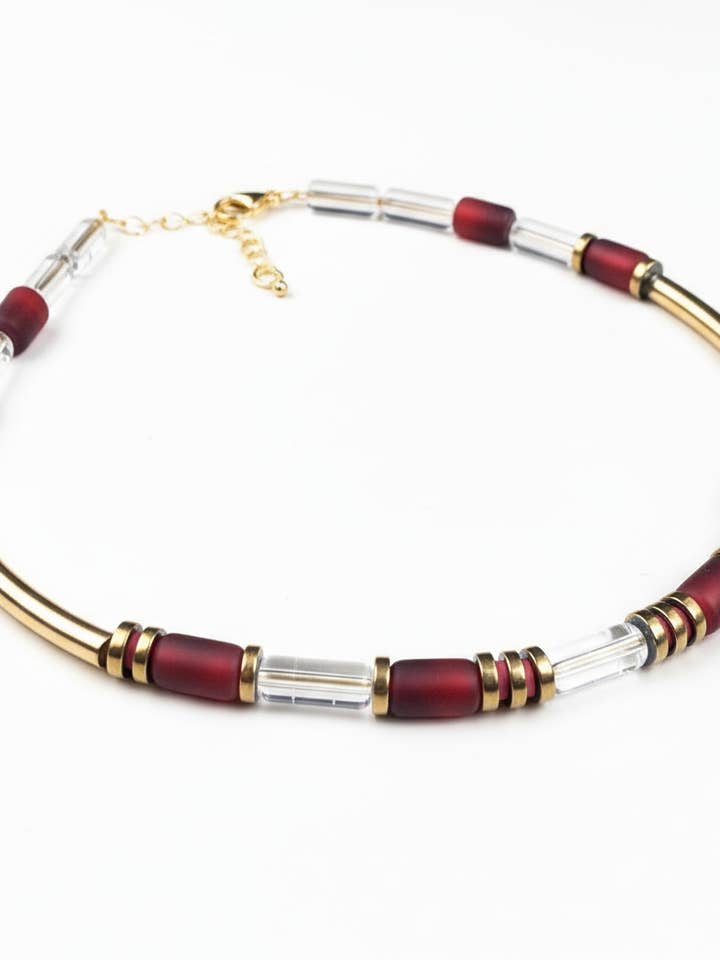 CST02 - Indian Glass Necklace - Red for wholesale by Gist Jewellery