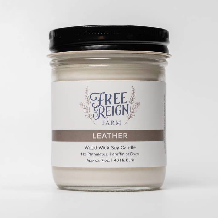 Free Reign Farm - Wholesale Jar/Filled Candle - NEW 7oz Wood Wick Soy Candles6