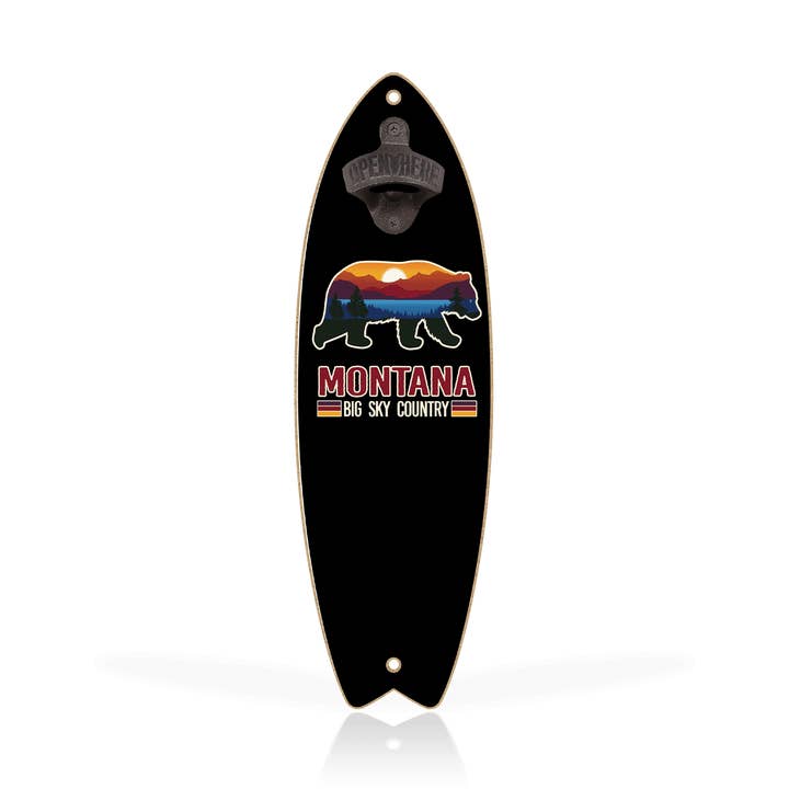 Customizable 5x16" Surfboard & Bottle Opener: Mountain Suns for wholesale by Matrix