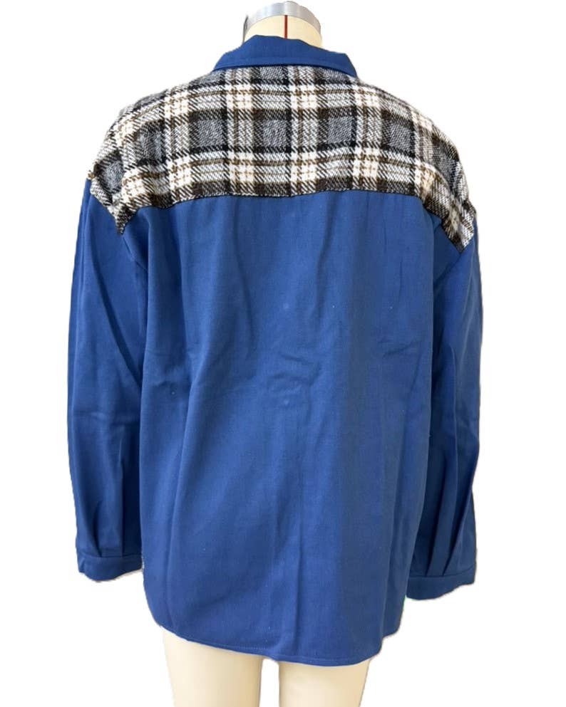 Rosa Clothing - Wholesale Shirt Jacket/Shacket - Women's - Long-Sleeved Plaid Button-Down Shirt Jacket1