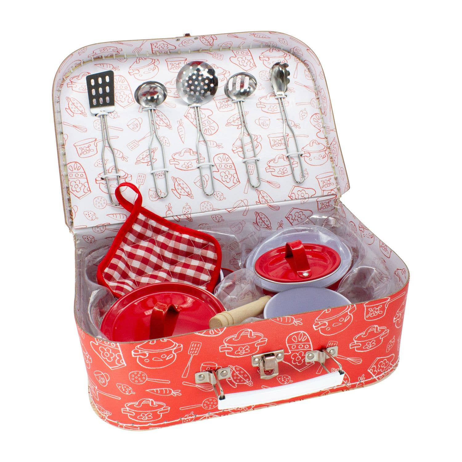 GICO Spielwaren - Wholesale Toy Set - Kids - Mobile children's cooking set play kitchen in a suitcase with metal cookware1