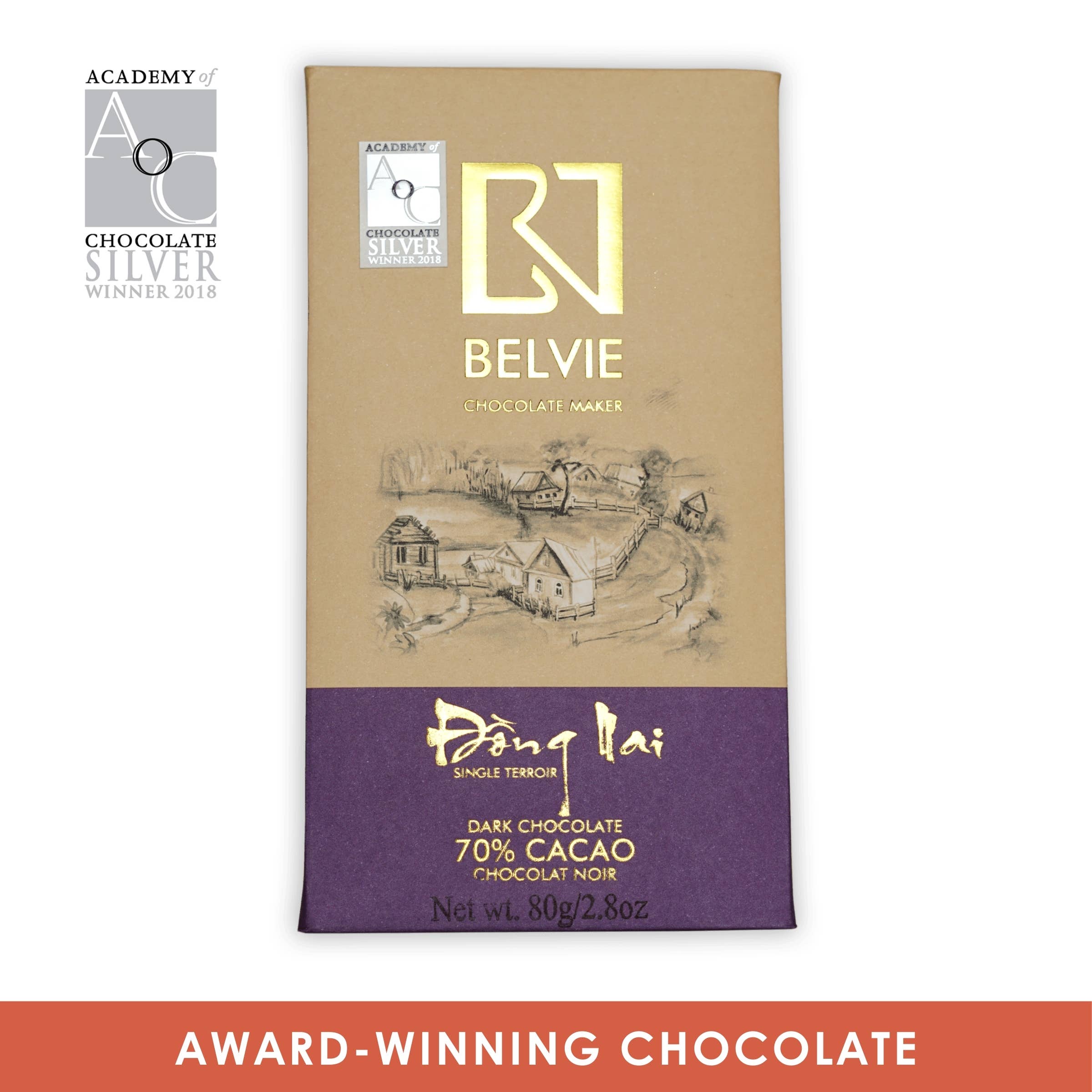 Bar & Cocoa Chocolate - Wholesale Chocolate Bar - Belvie Dark Chocolate Bar Dong Nai 70% (Single Origin)2