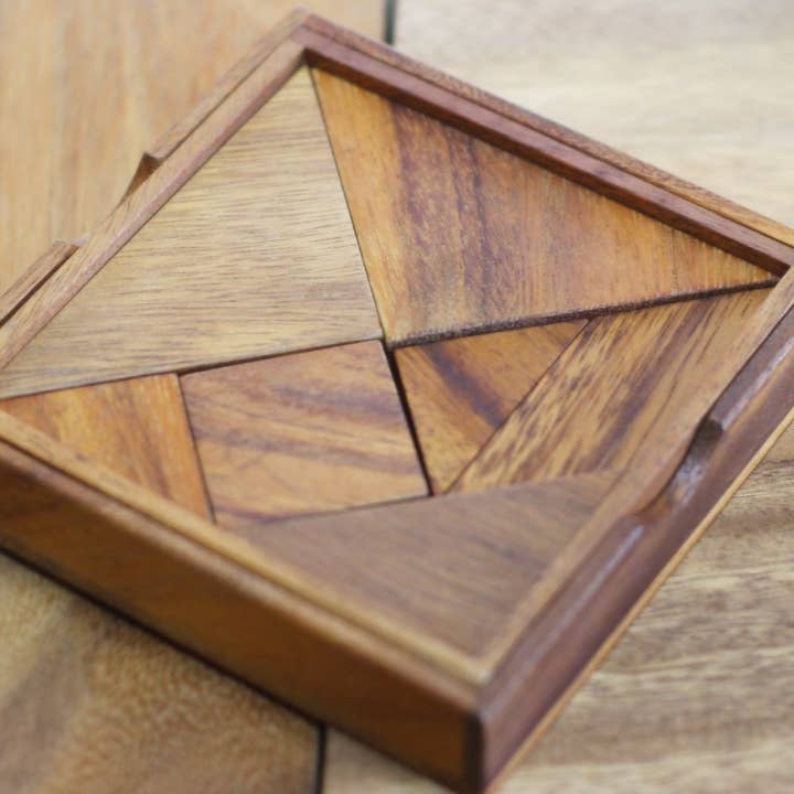 SMI Designs Wooden Puzzles - Vente Puzzle – adulte - Puzzle de tangram en bois massif - Casse-tête traditionnel et défi géométrique4
