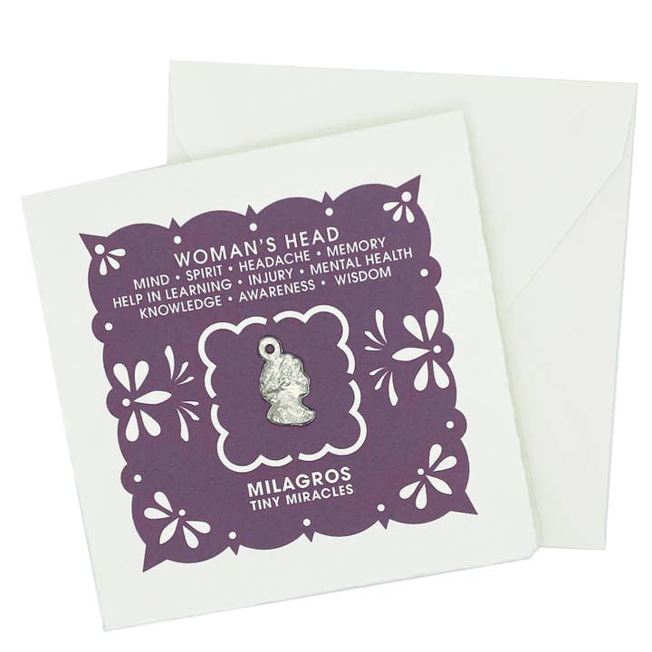 WOMAN'S HEAD Milagro Notecard for wholesale by Satuit Trading Company